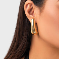 Thumbnail for Geometric Gold Silver Tone Metallic Dangle Earrings - ArtGalleryZen