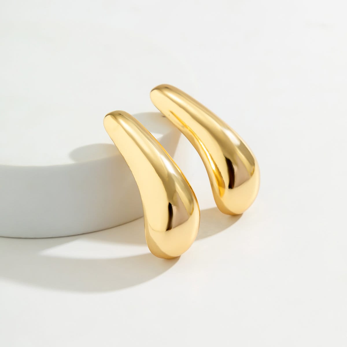 Geometric Gold Silver Tone Metallic Dangle Earrings - ArtGalleryZen