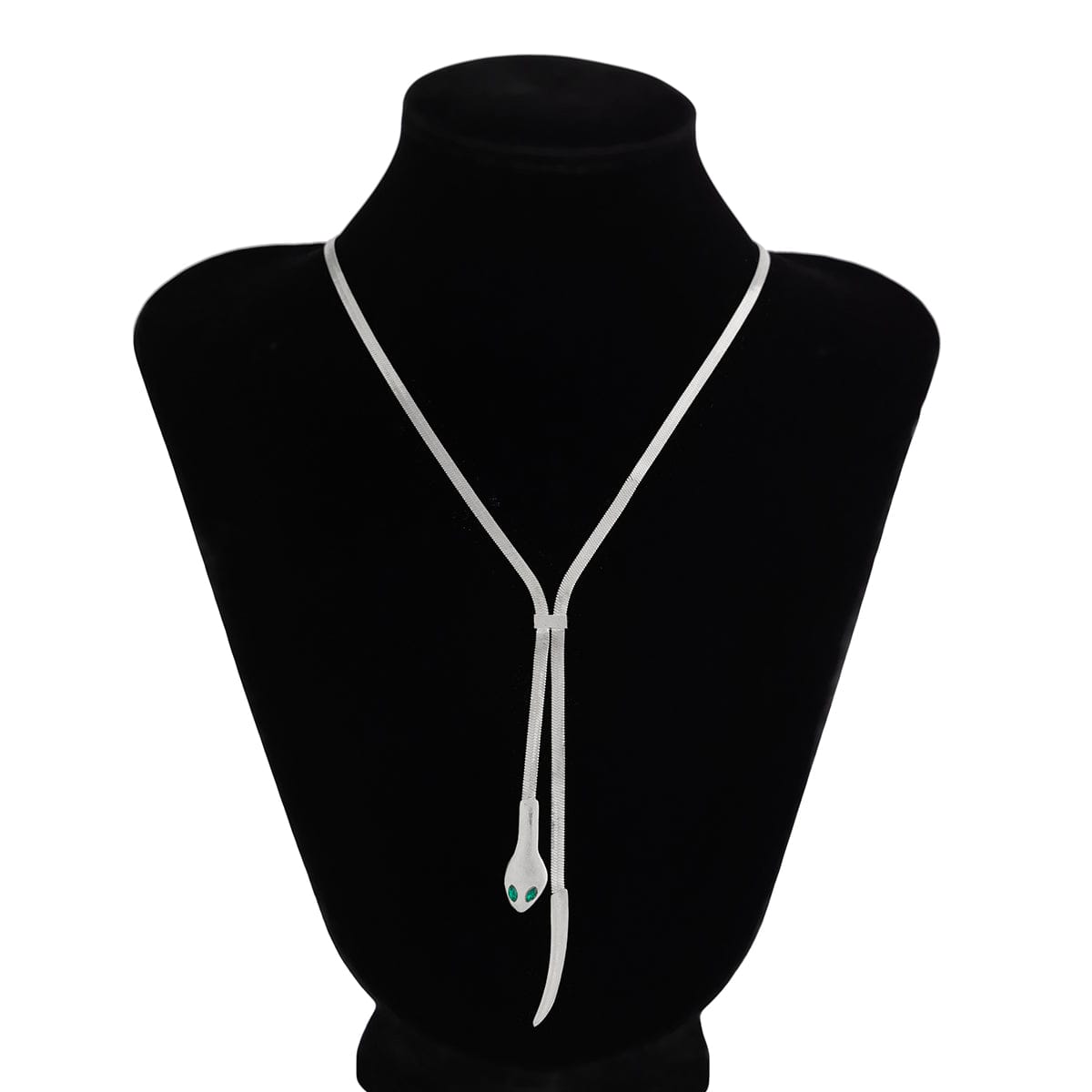 Geometric Gold Silver Tone Snake Necklace - ArtGalleryZen