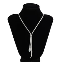 Thumbnail for Geometric Gold Silver Tone Snake Necklace - ArtGalleryZen