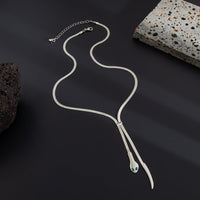 Thumbnail for Geometric Gold Silver Tone Snake Necklace - ArtGalleryZen