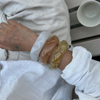 Thumbnail for Geometric Gradient Square Resin Bangle Bracelet - ArtGalleryZen