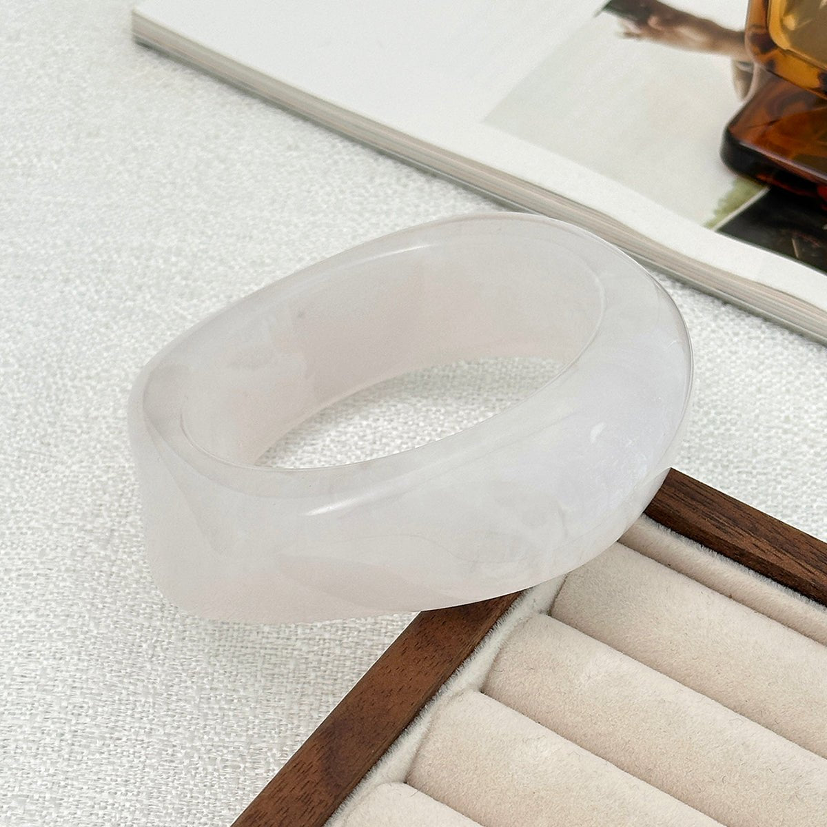 Geometric Gradient Square Resin Bangle Bracelet - ArtGalleryZen