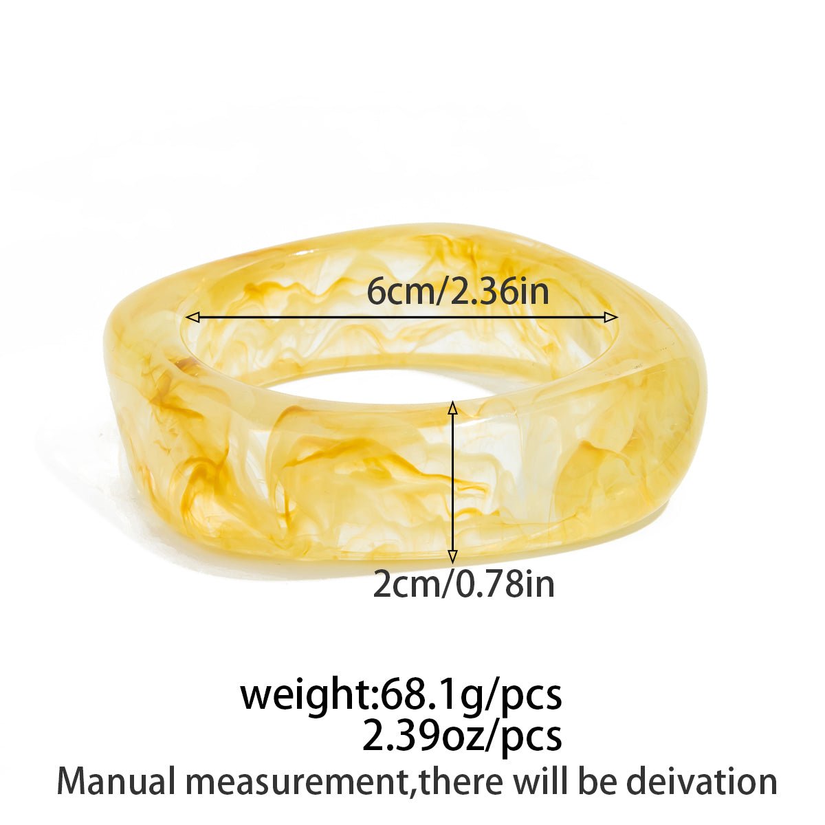 Geometric Gradient Square Resin Bangle Bracelet - ArtGalleryZen