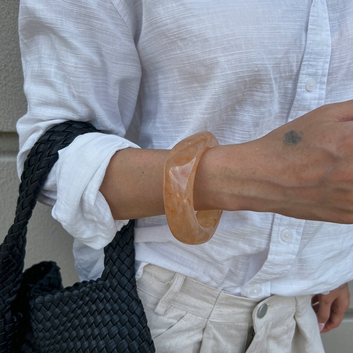 Geometric Gradient Square Resin Bangle Bracelet - ArtGalleryZen