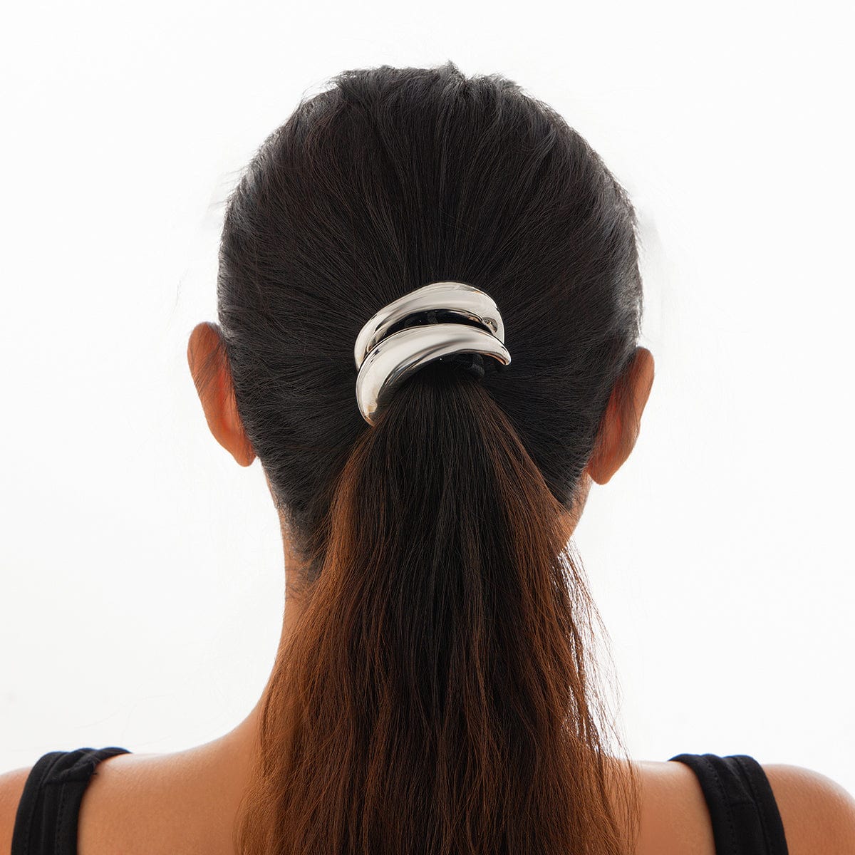 Geometric Hollow Metallic Elastic Hair Tie