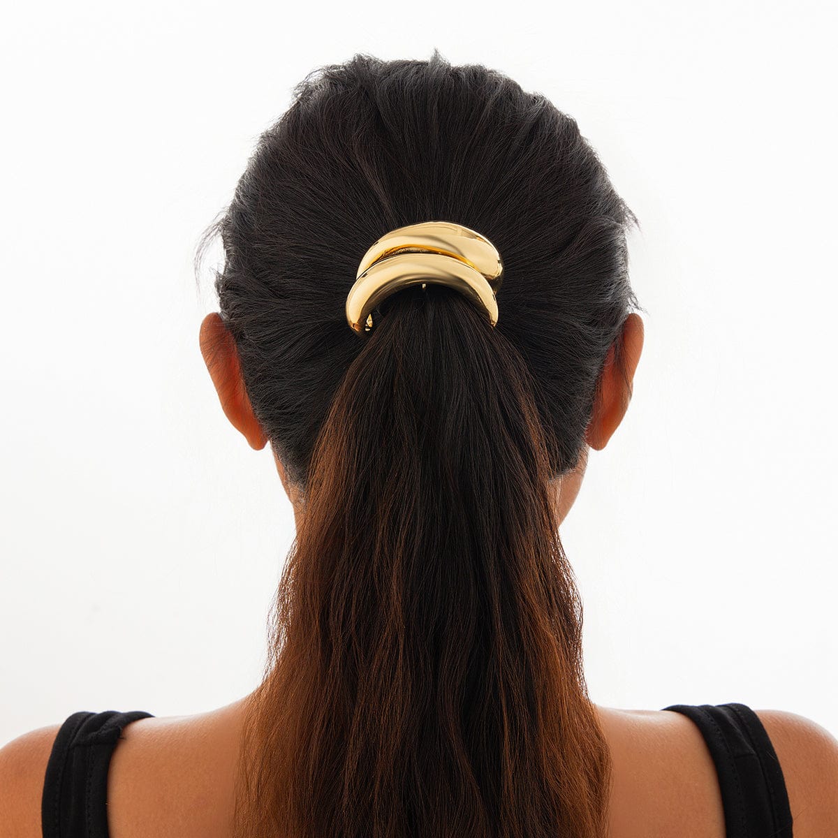 Geometric Hollow Metallic Elastic Hair Tie