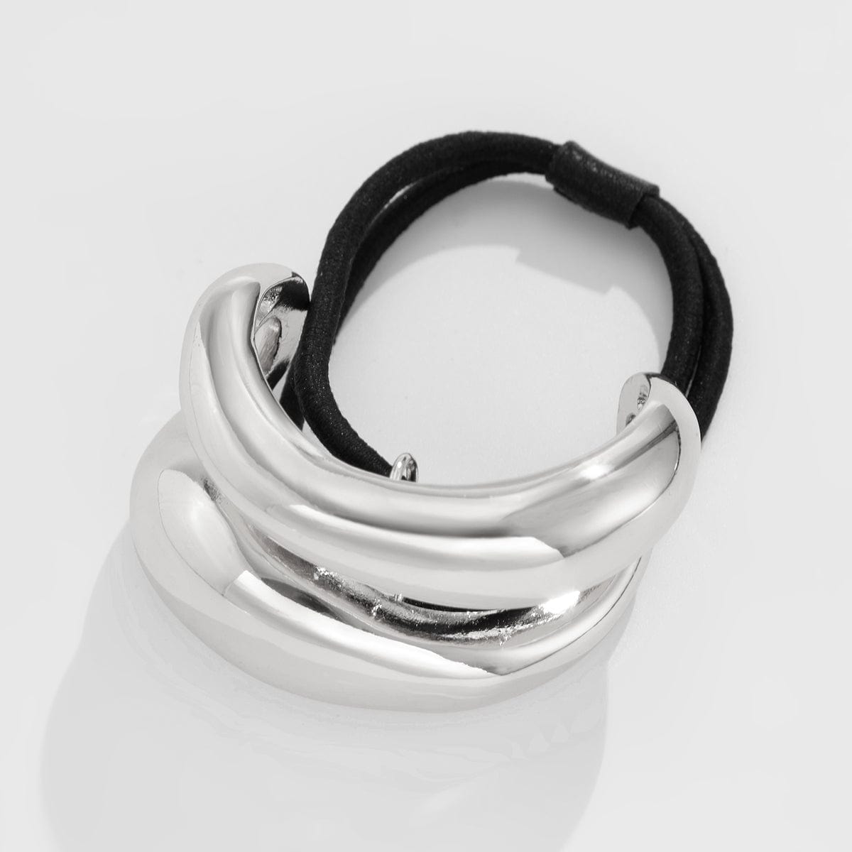 Geometric Hollow Metallic Elastic Hair Tie