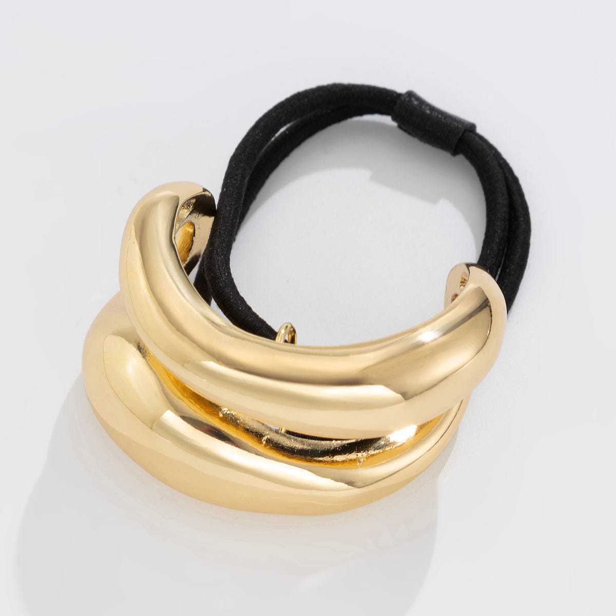 Geometric Hollow Metallic Elastic Hair Tie