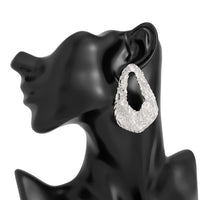 Thumbnail for Geometric Hollow Pleated Waterdrop Stud Earrings - ArtGalleryZen