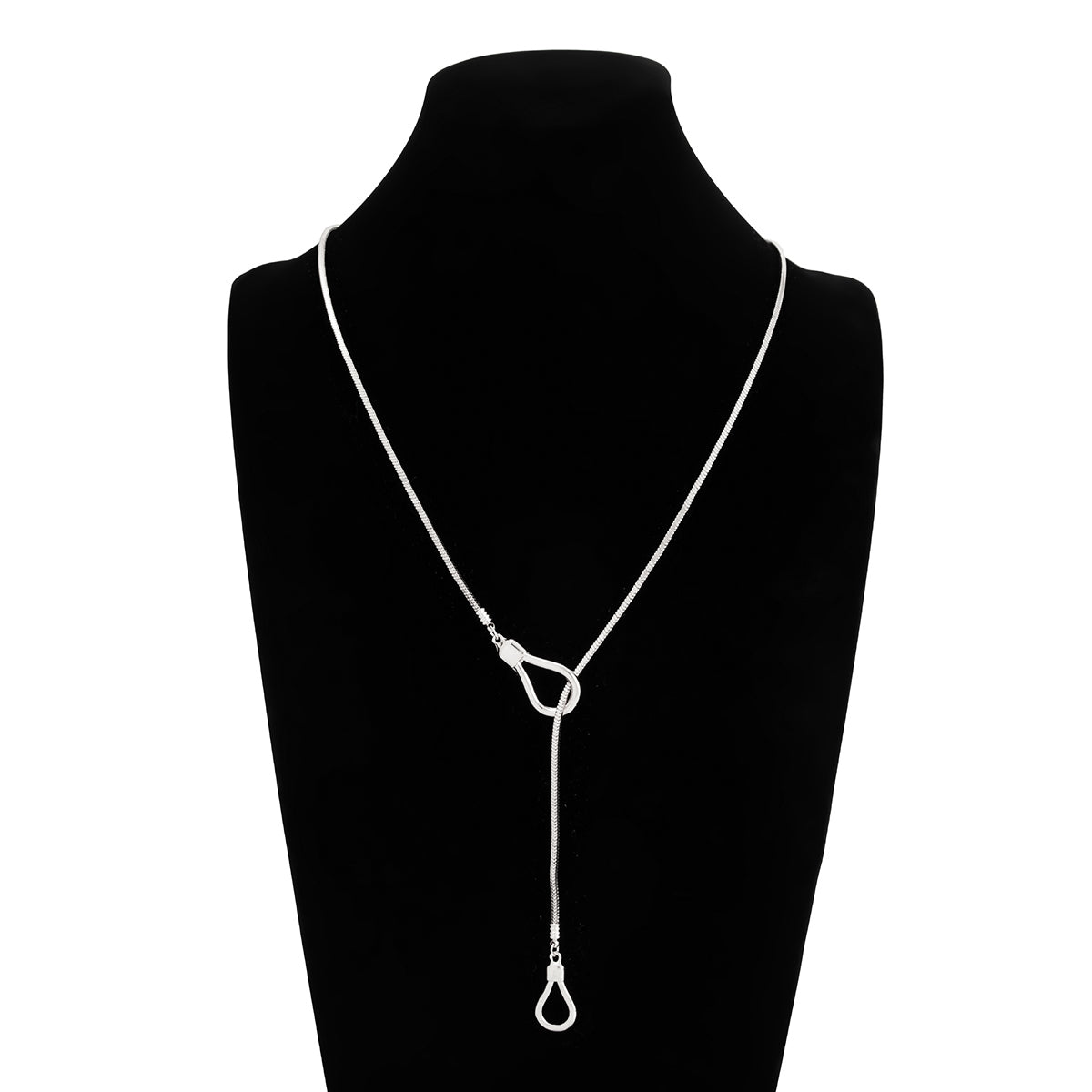 Geometric Hollow Waterdrop Charm Y Necklace - ArtGalleryZen