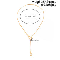 Thumbnail for Geometric Hollow Waterdrop Charm Y Necklace - ArtGalleryZen