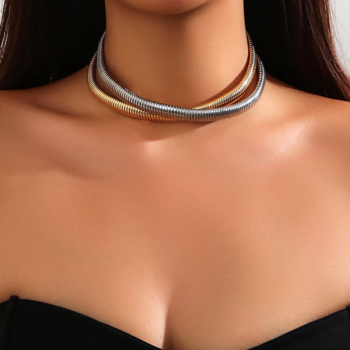 Geometric Intermeshing Collar Choker - ArtGalleryZen