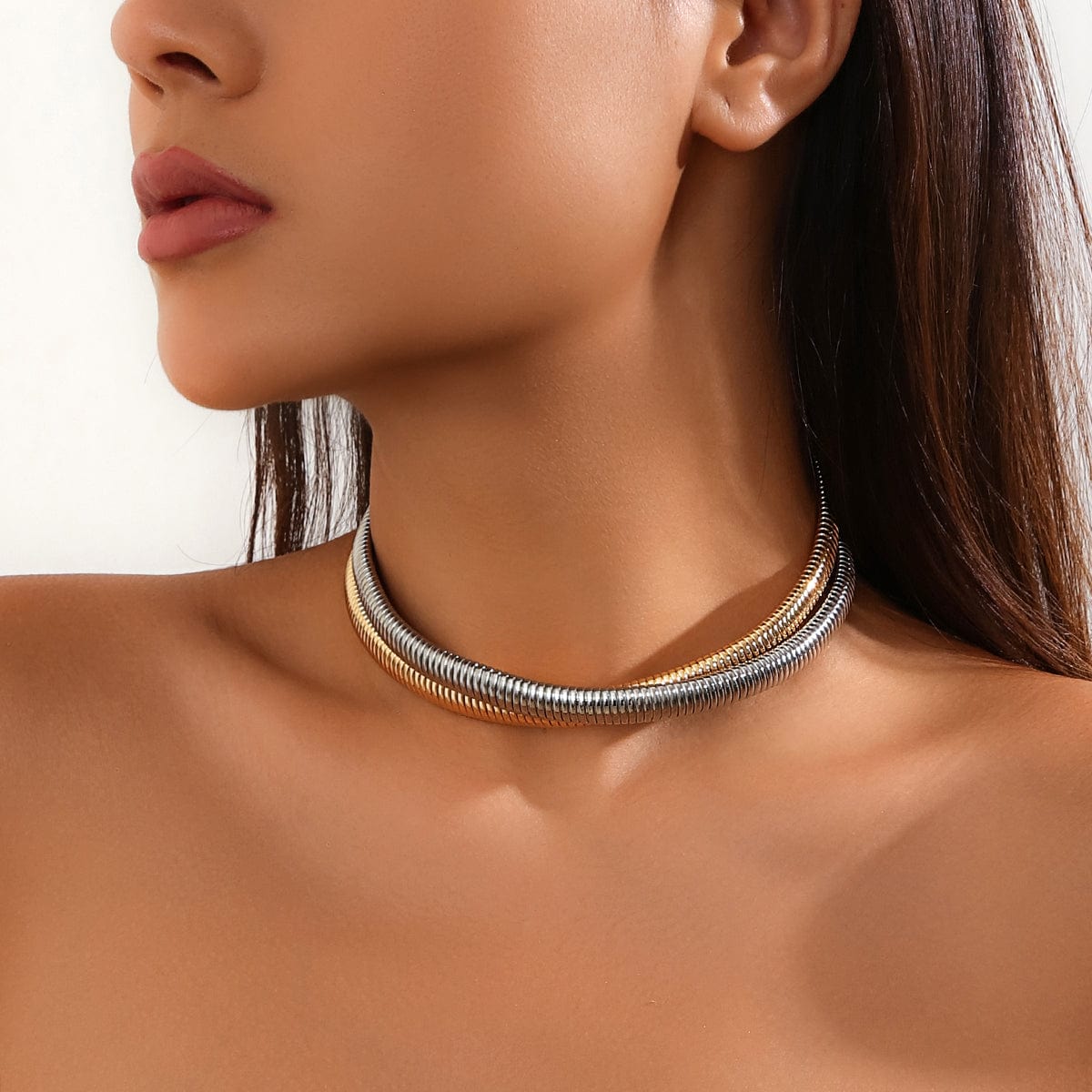 Geometric Intermeshing Collar Choker - ArtGalleryZen