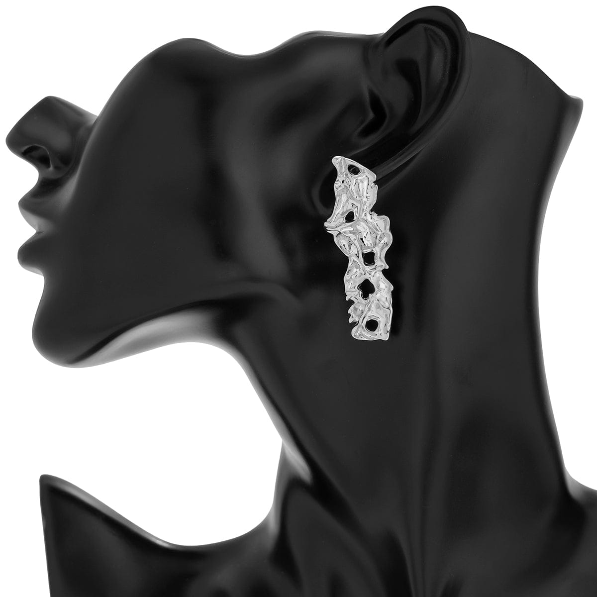 Geometric Irregular Abstract Lava Earrings - ArtGalleryZen