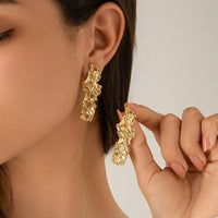 Thumbnail for Geometric Irregular Abstract Lava Earrings - ArtGalleryZen