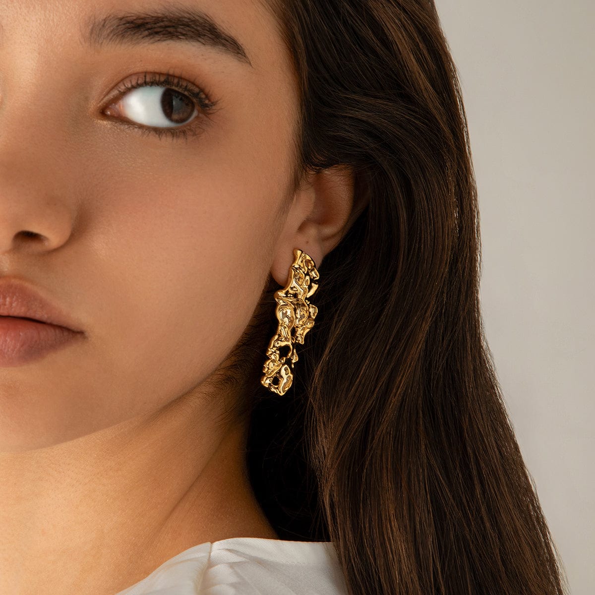 Geometric Irregular Abstract Lava Earrings - ArtGalleryZen