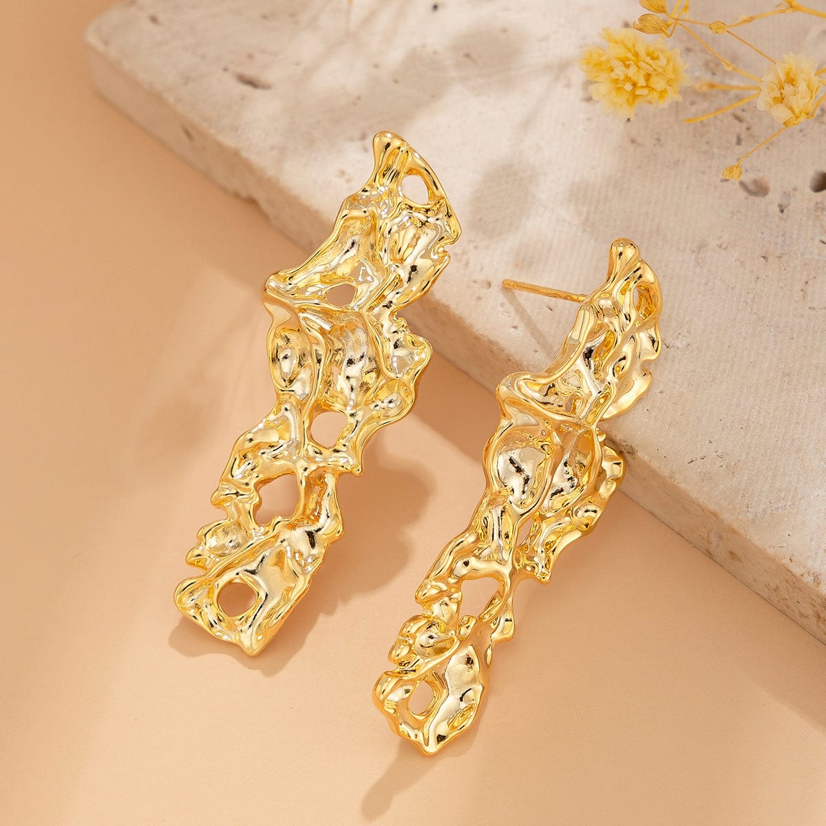 Geometric Irregular Abstract Lava Earrings