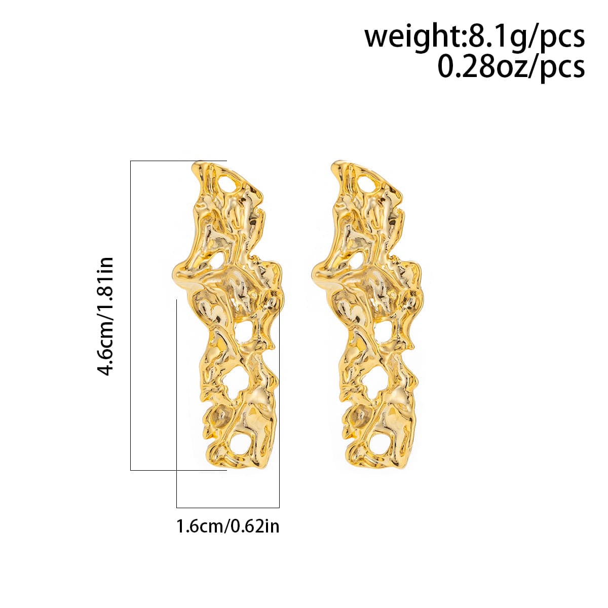 Geometric Irregular Abstract Lava Earrings