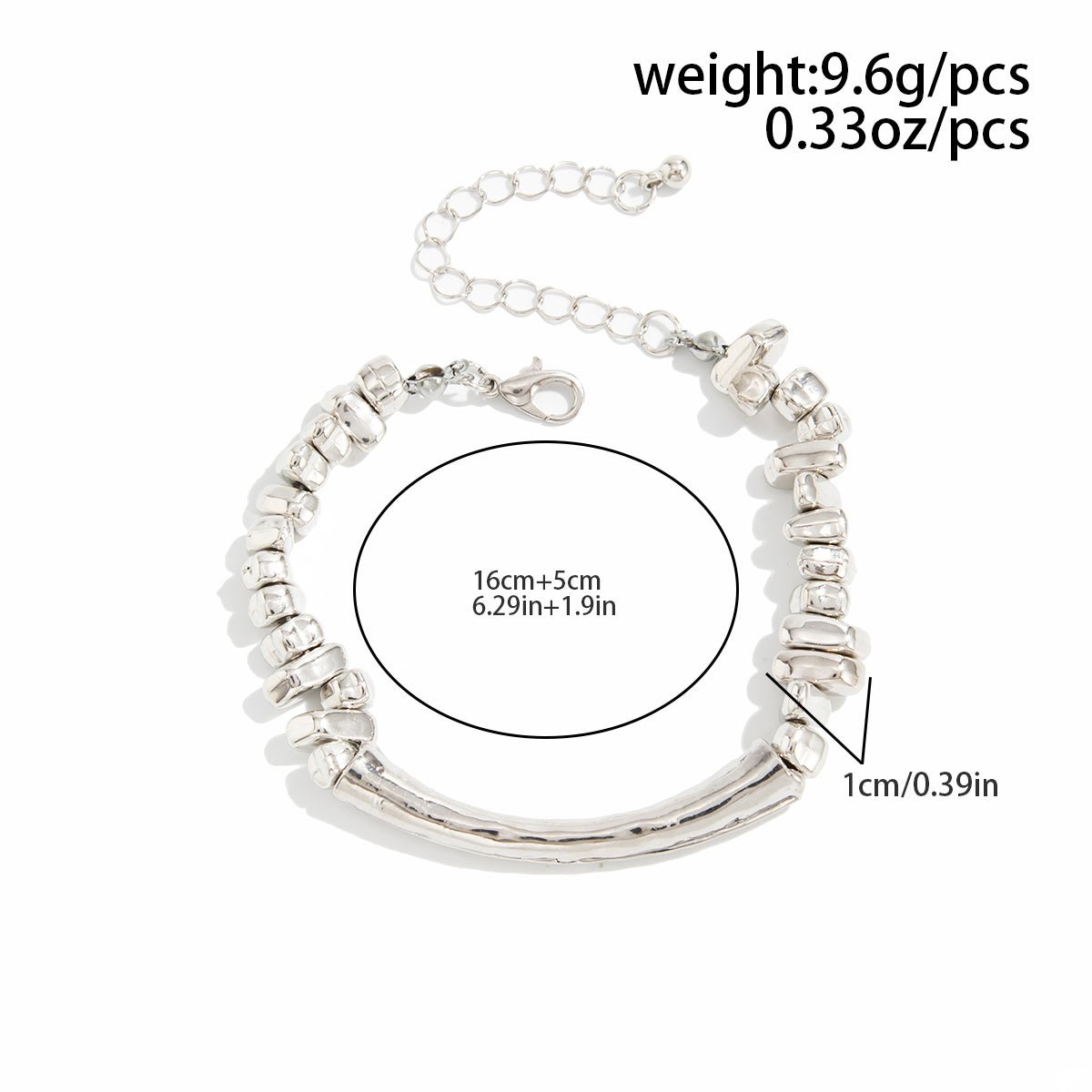 Geometric Irregular Beaded Chain Choker Necklace Bracelet - ArtGalleryZen