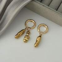 Thumbnail for Geometric Irregular Beaded Dangle Huggie Hoop Earrings - ArtGalleryZen