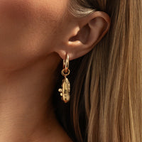 Thumbnail for Geometric Irregular Beaded Dangle Huggie Hoop Earrings - ArtGalleryZen