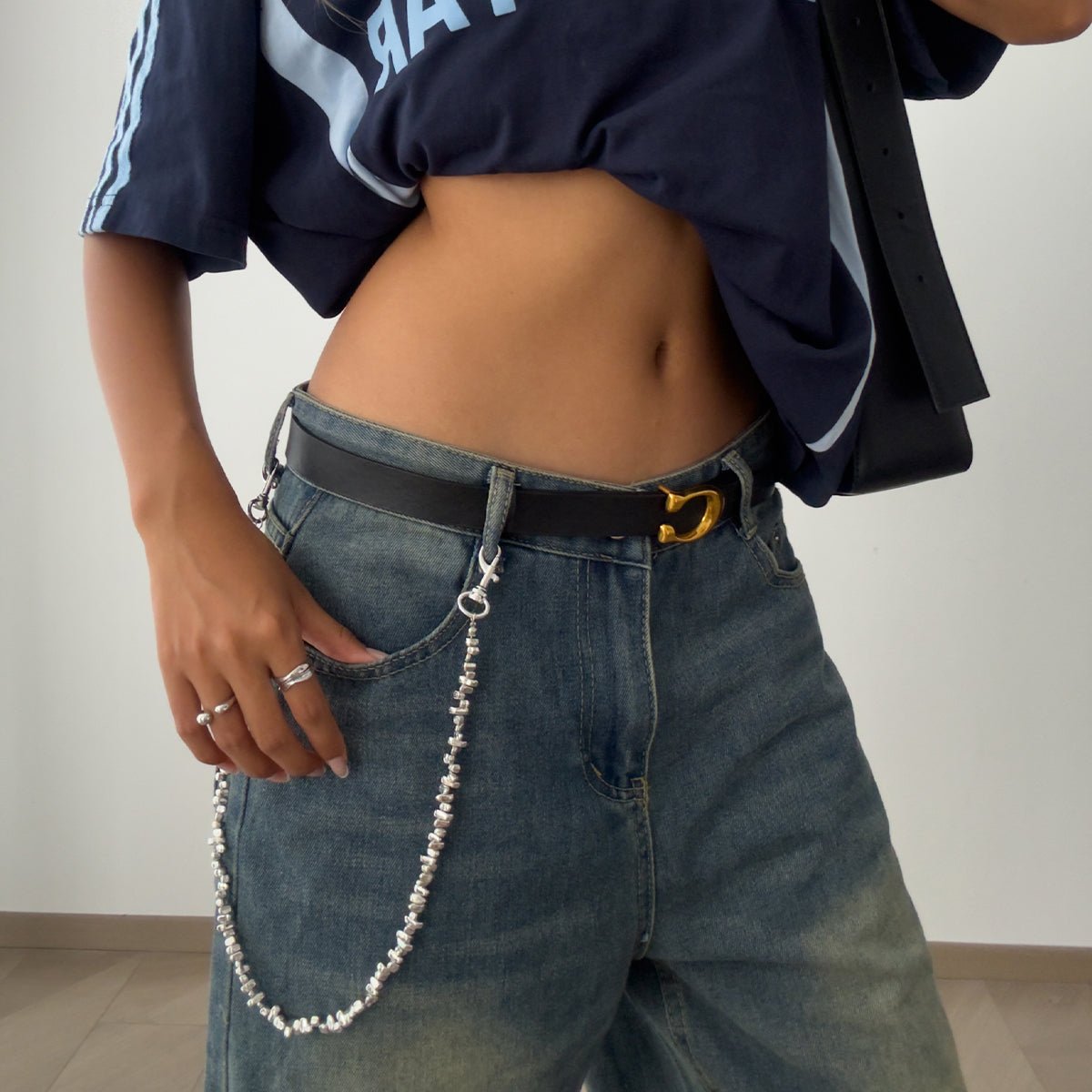 Geometric Irregular Beaded Trouser Chain - ArtGalleryZen