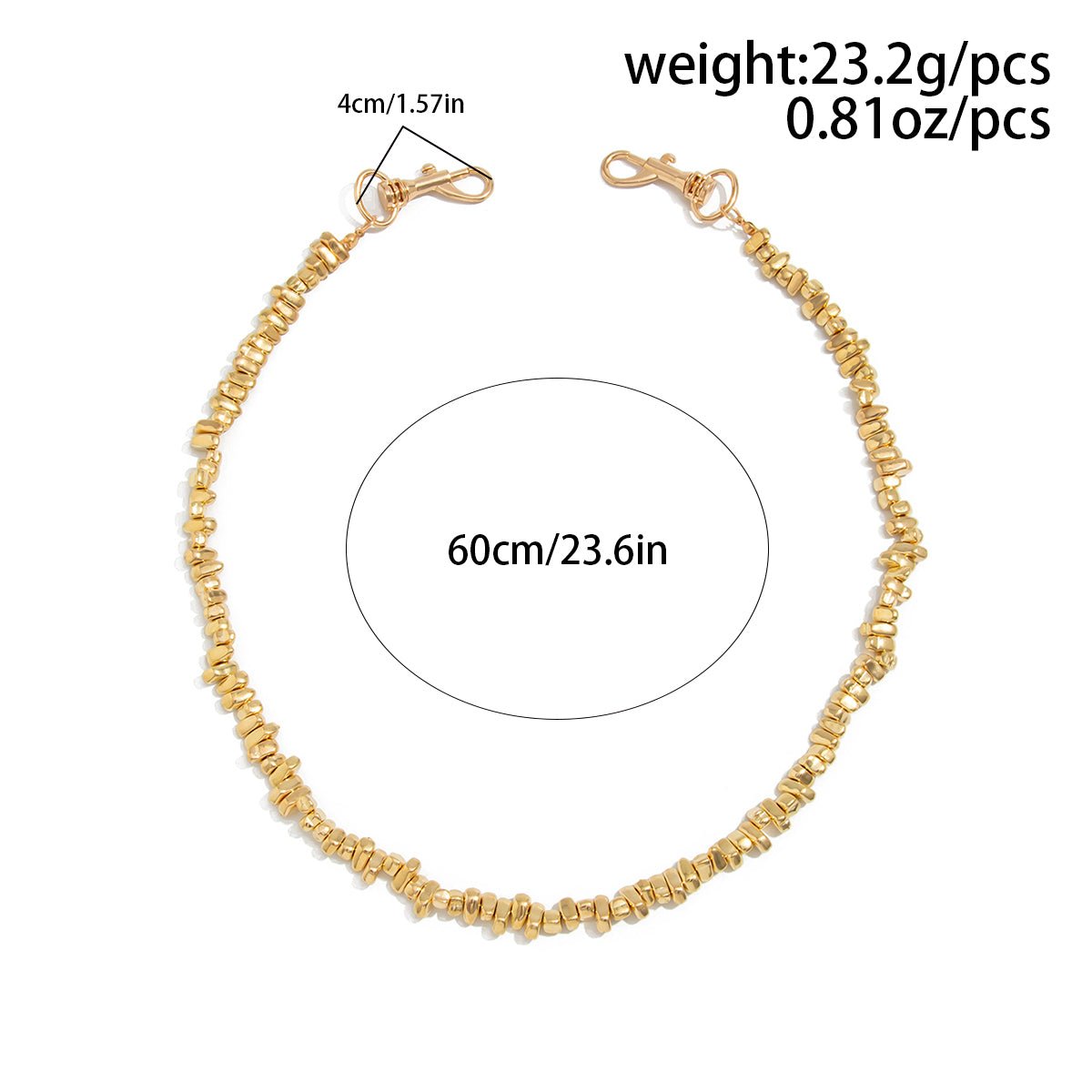 Geometric Irregular Beaded Trouser Chain - ArtGalleryZen