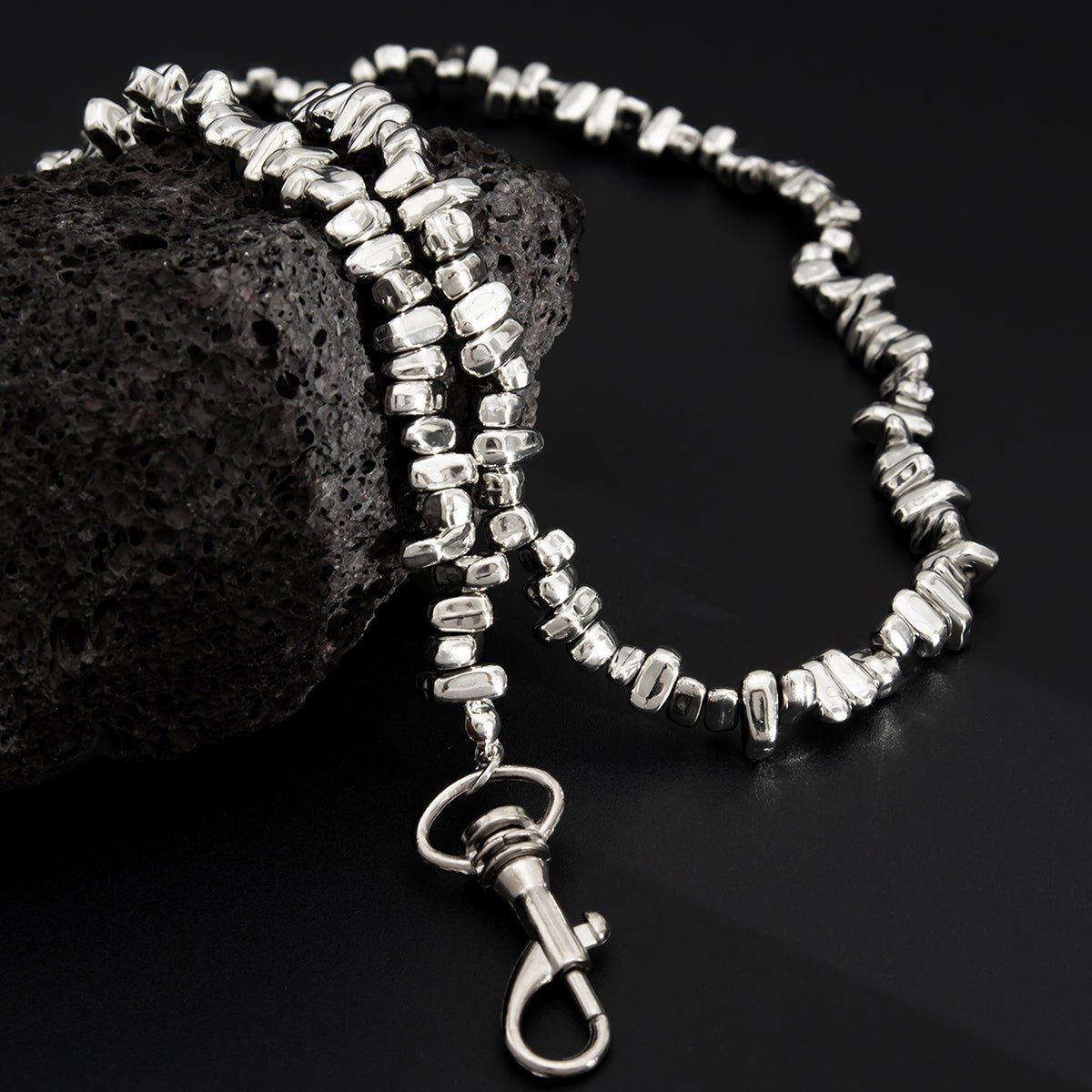 Geometric Irregular Beaded Trouser Chain - ArtGalleryZen