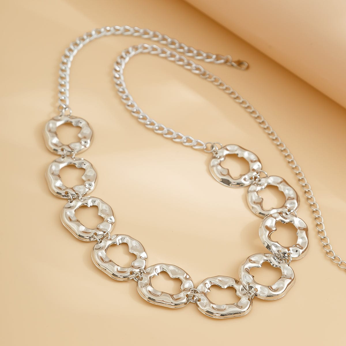 Geometric Irregular Chunky Textured Hoop Waist Chain