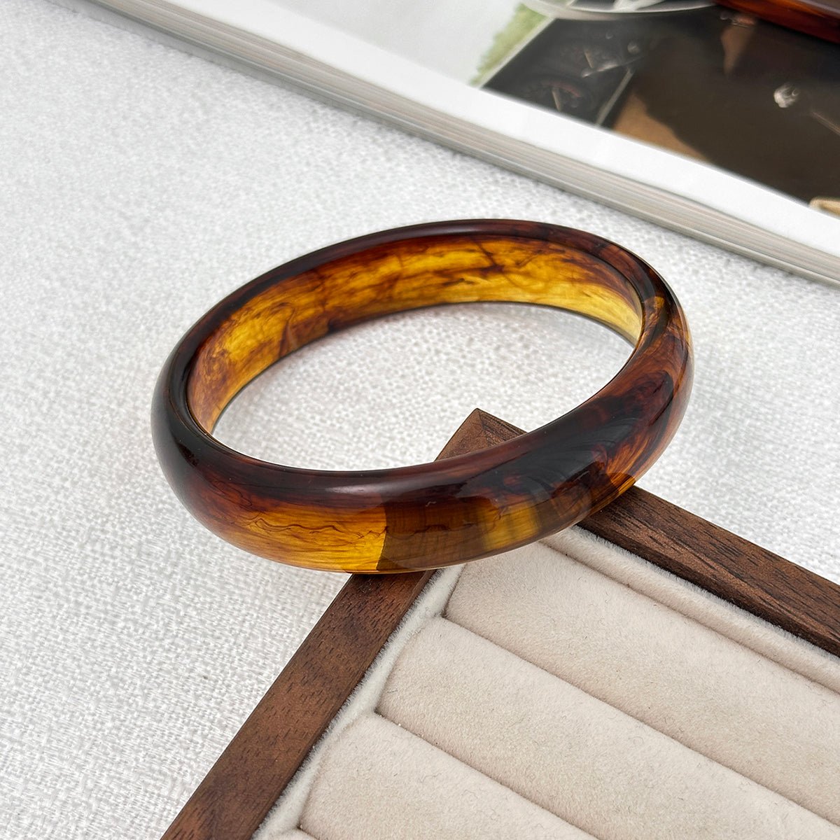 Geometric Irregular Gradient Resin Bangle Bracelet Set - ArtGalleryZen