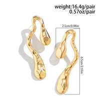 Thumbnail for Geometric Irregular Hammered Flow Waterdrop Earrings