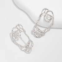 Thumbnail for Geometric Irregular Hollow Pattern Stud Earrings - ArtGalleryZen