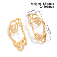 Thumbnail for Geometric Irregular Hollow Pattern Stud Earrings - ArtGalleryZen