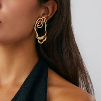 Thumbnail for Geometric Irregular Hollow Pattern Stud Earrings - ArtGalleryZen