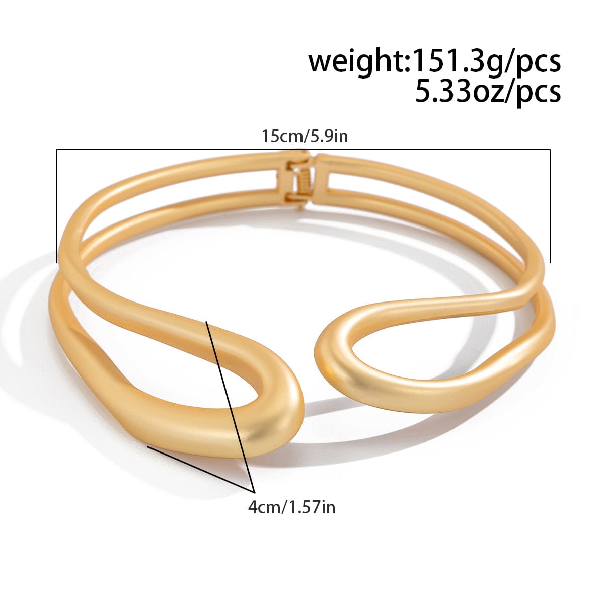 Geometric Irregular Hoop Frosted Collar Necklace - ArtGalleryZen