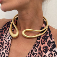 Thumbnail for Geometric Irregular Hoop Frosted Collar Necklace - ArtGalleryZen