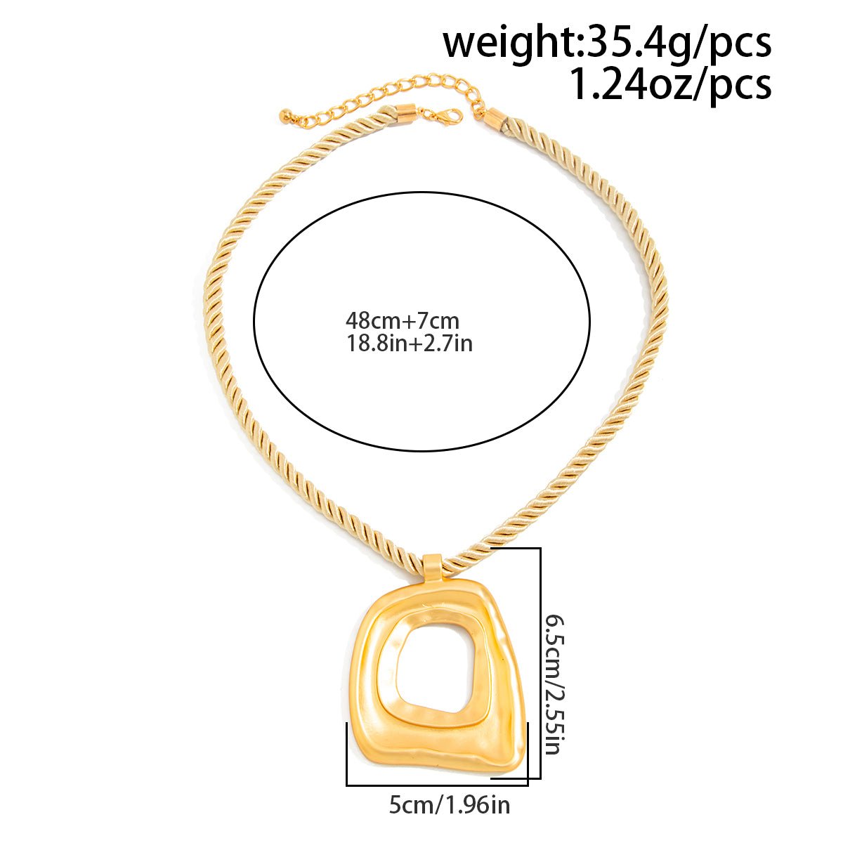 Geometric Irregular Hoop Pendant Necklace - ArtGalleryZen