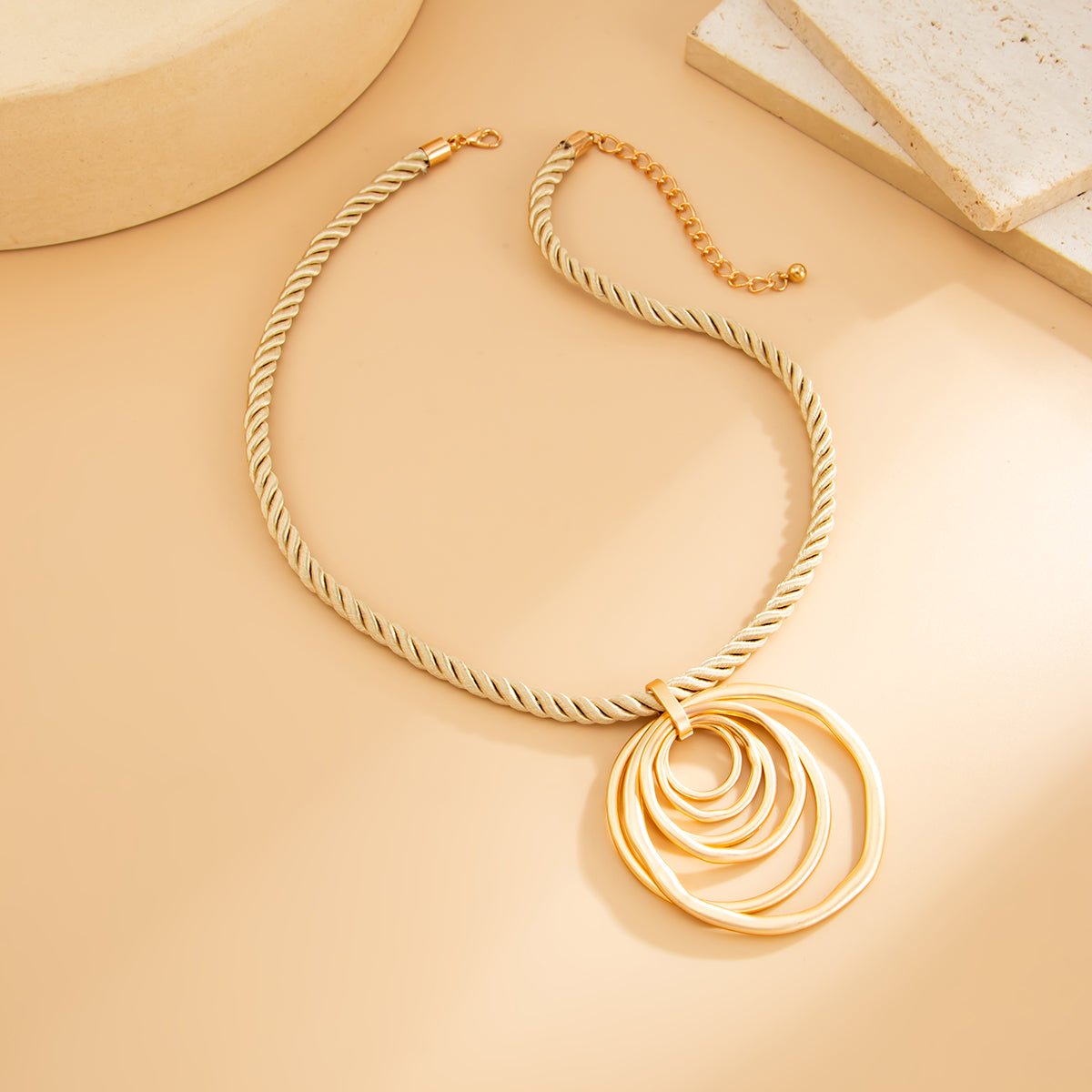 Geometric Irregular Hoop Pendant Necklace - ArtGalleryZen