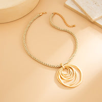 Thumbnail for Geometric Irregular Hoop Pendant Necklace - ArtGalleryZen