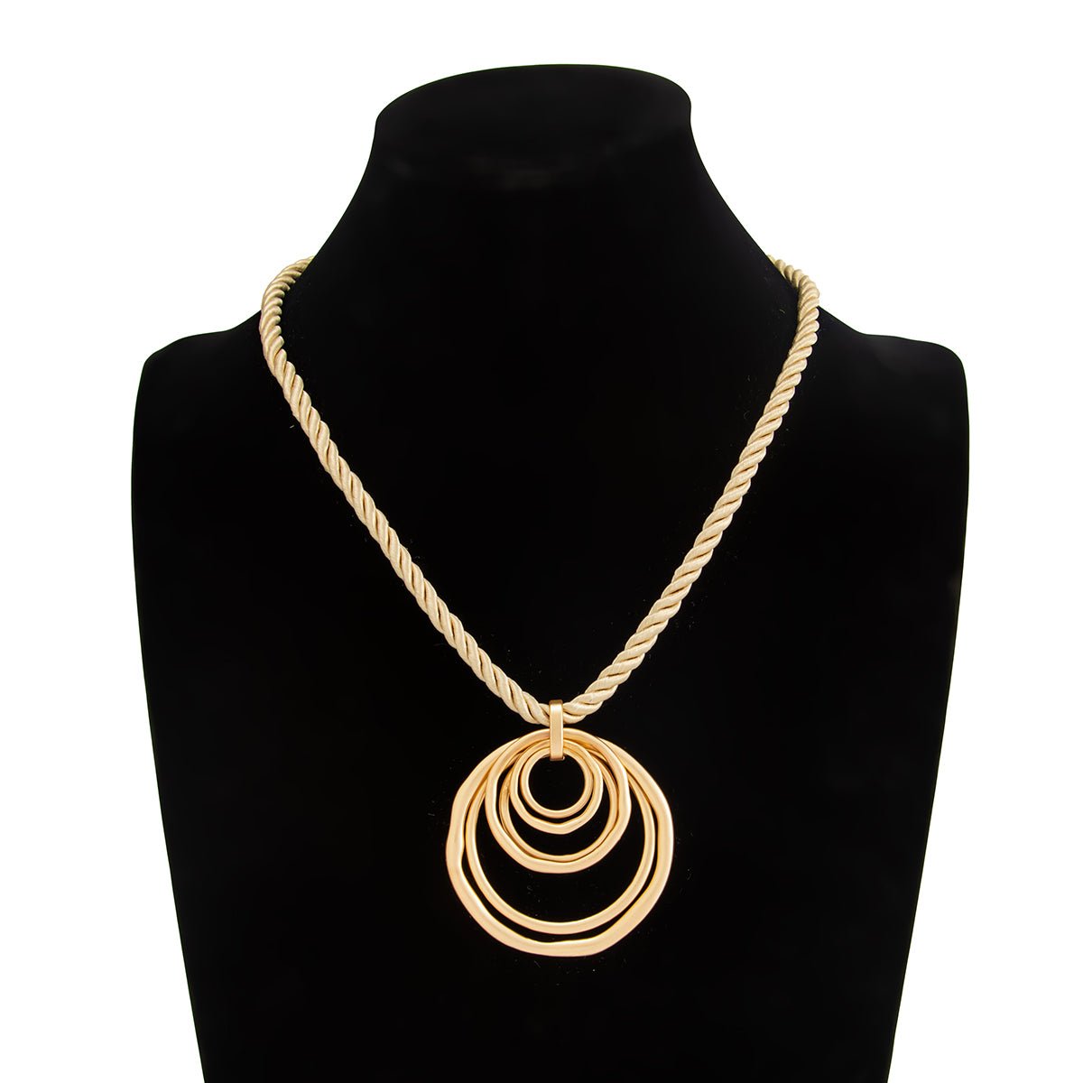 Geometric Irregular Hoop Pendant Necklace - ArtGalleryZen