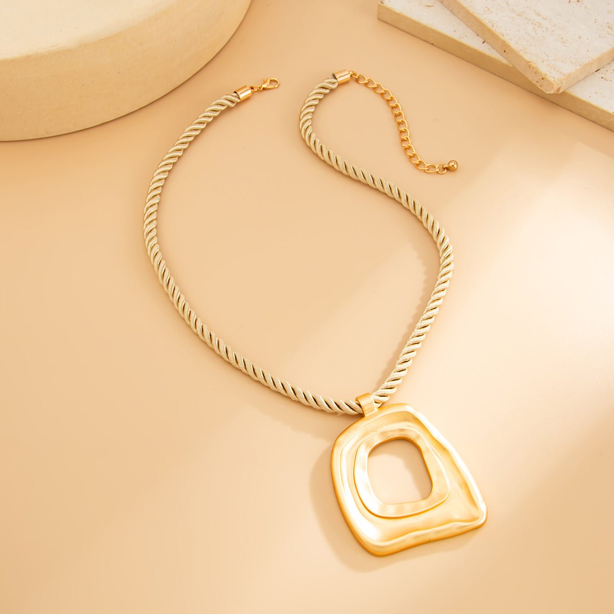 Geometric Irregular Hoop Pendant Necklace - ArtGalleryZen