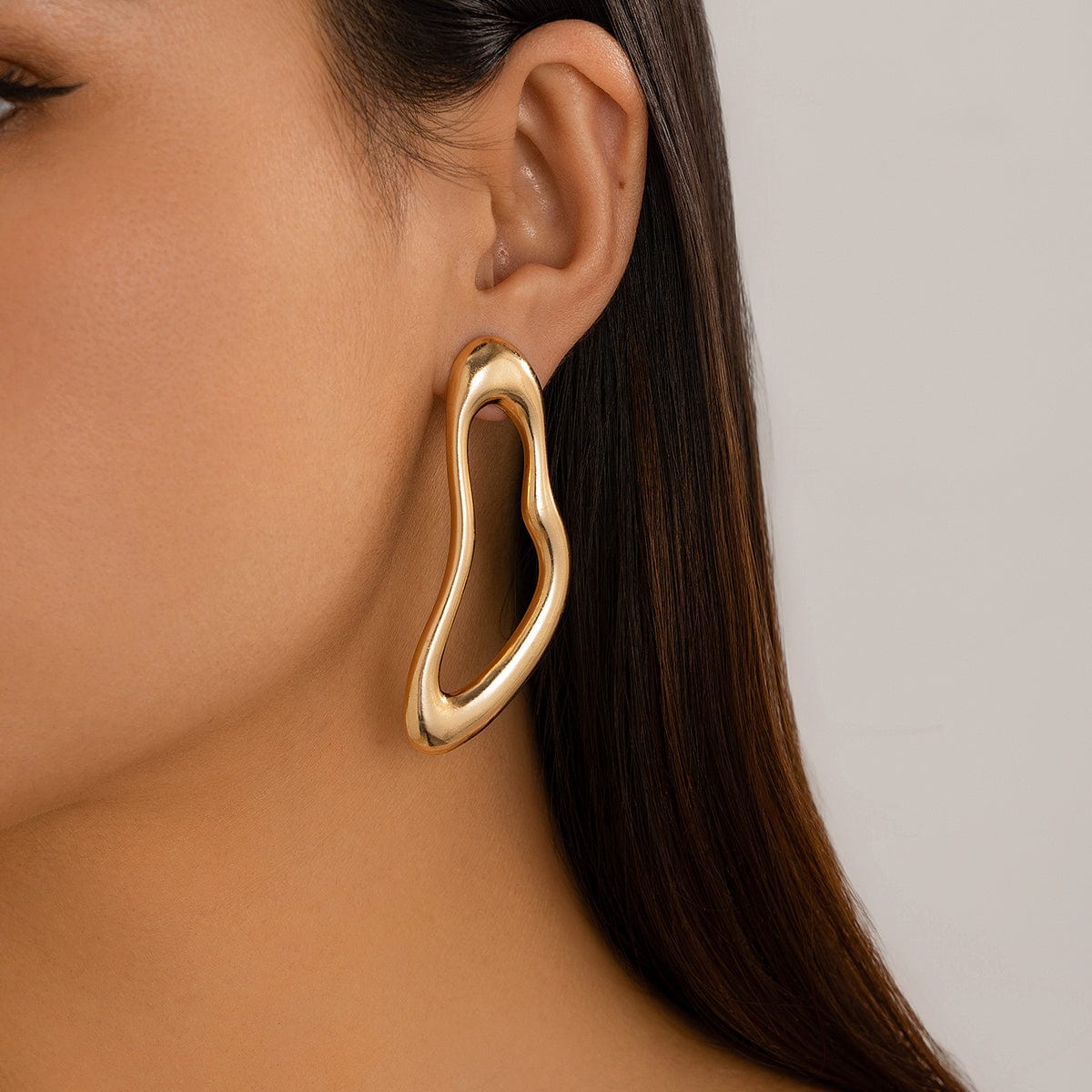 Geometric Irregular Hoop Stud Earrings