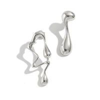 Thumbnail for Geometric Irregular Melting Waterdrop Asymmetrical Earrings - ArtGalleryZen