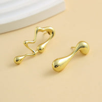 Thumbnail for Geometric Irregular Melting Waterdrop Asymmetrical Earrings - ArtGalleryZen