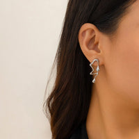 Thumbnail for Geometric Irregular Melting Waterdrop Asymmetrical Earrings