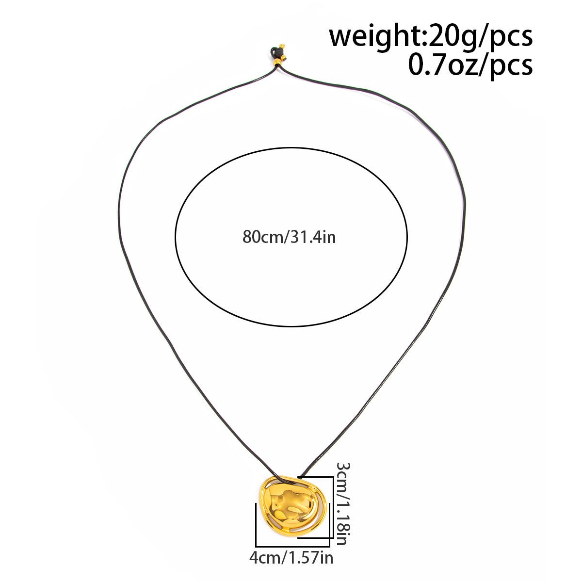 Geometric Irregular Pendant Wax Cord String Necklace - ArtGalleryZen