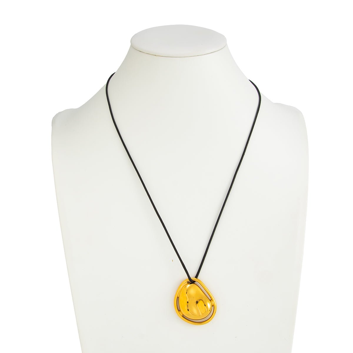 Geometric Irregular Pendant Wax Cord String Necklace - ArtGalleryZen