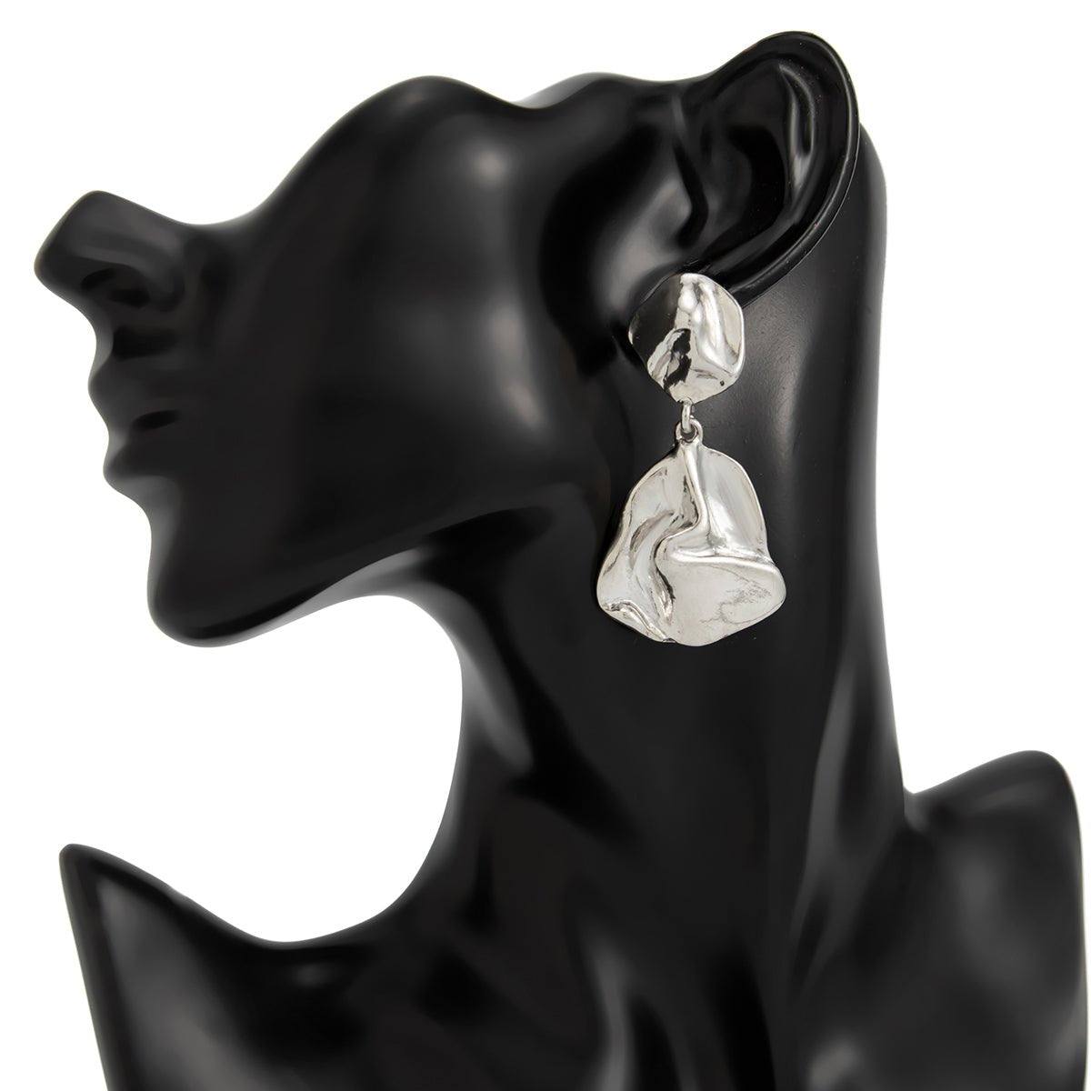 Geometric Irregular Pleated Pattern Dangle Earrings - ArtGalleryZen