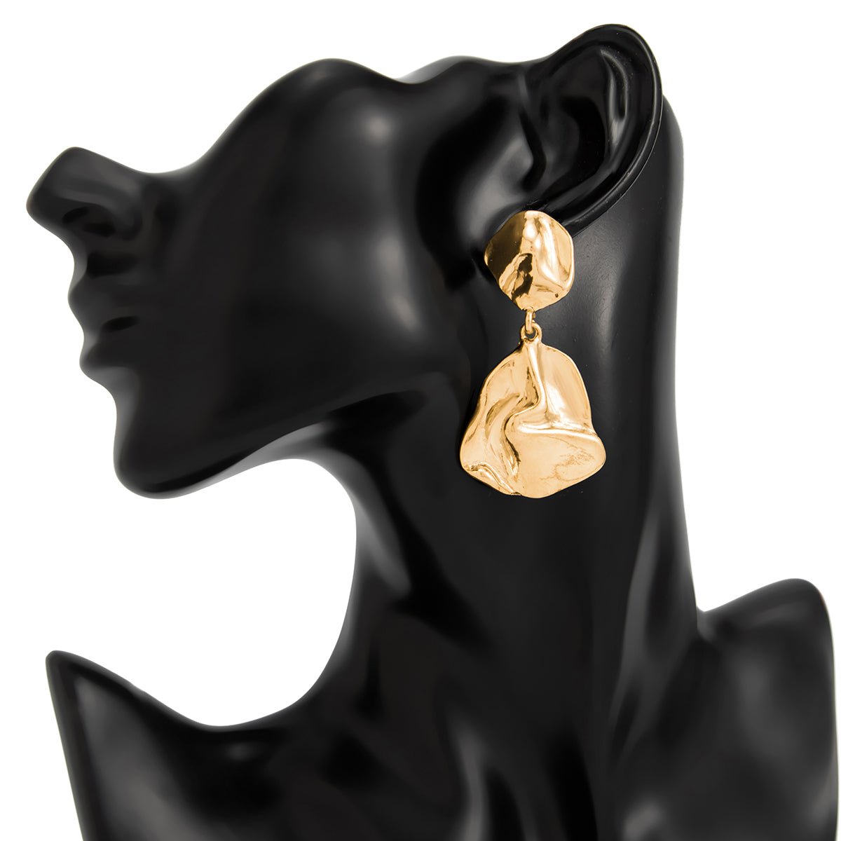 Geometric Irregular Pleated Pattern Dangle Earrings - ArtGalleryZen